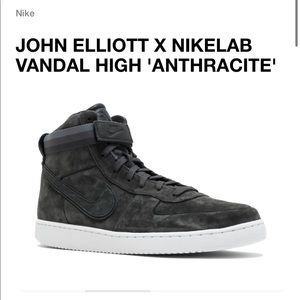 NIKE JOHN ELLIOTT x NIKELAB VANDAL HIGH ANTHRACITE SUEDE SNEAKERS SZ 7.5